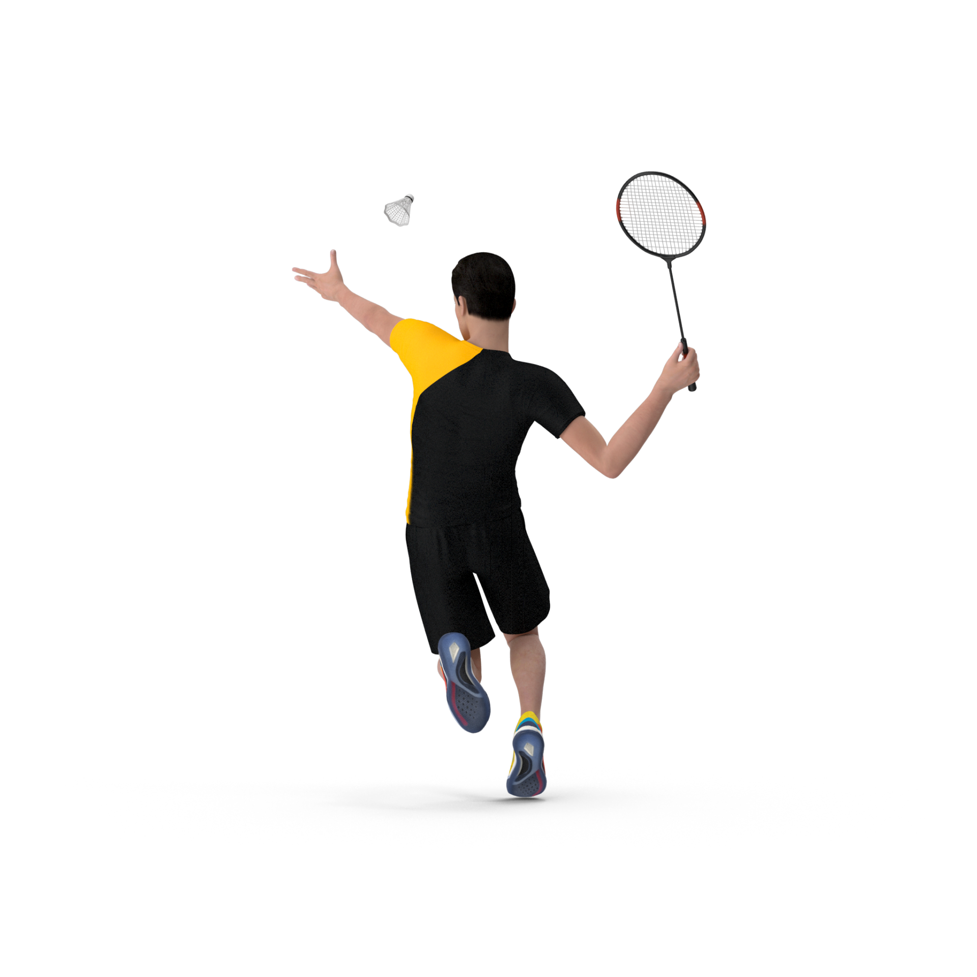 Asian Man with Badminton Racket Playing.I09.2k