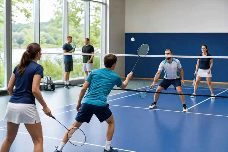 Badminton Bonn: Spieler beim Training in einer Sporthalle